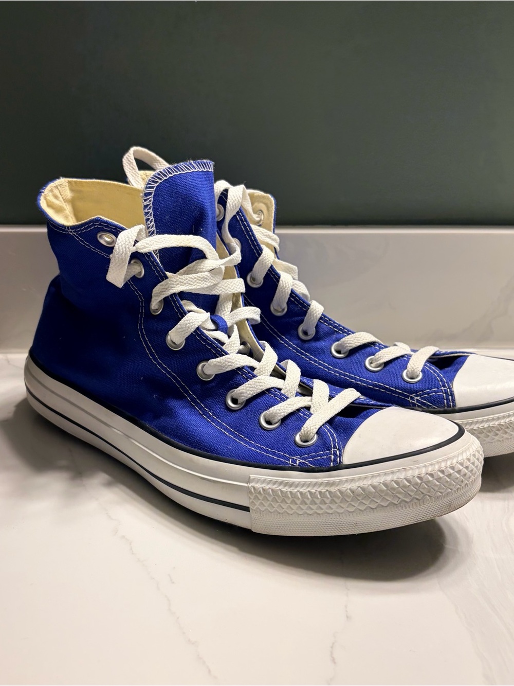 Converse High-Top Canvas Sneakers - Royal Blue with White